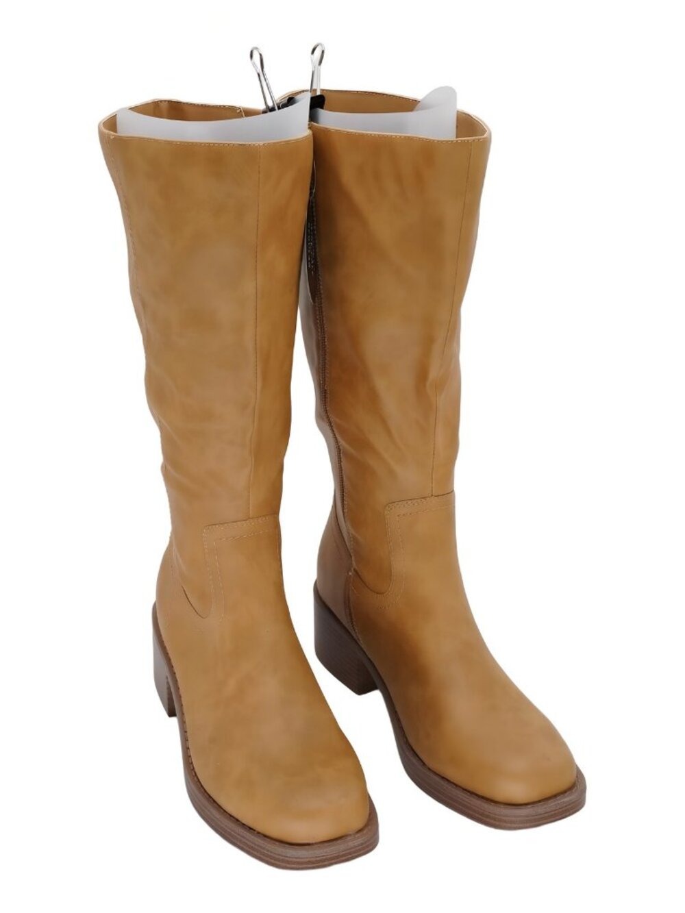 Wild Pair Womens Warblerr Riggs Boot Wide Calf Square Toe Banana Brown Sz 9M